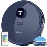 Tikom Robot Vacuum and Mop Combo, LiDAR Navigation, L9000 Robotic Vacuum Cleaner, 4000Pa Suction, 150Mins Max, 14 No-go Zones, Smart Mapping, Good for Pet Hair, Carpet, Hard Floor