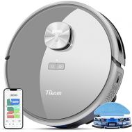 Tikom Robot Vacuum and Mop Combo L9000, LiDAR Navigation, 4000Pa Robotic Vacuum Cleaner, Up to 150Mins, Smart Mapping, 14 No-go Zones, Good for Pet Hair, Carpet, Hard Floor, Gray