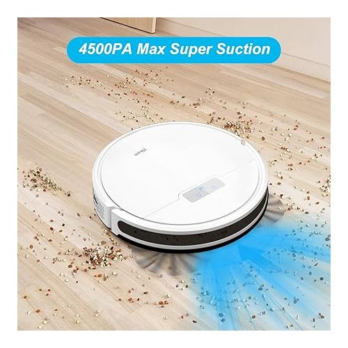  Tikom Robot Vacuum and Mop Combo 2 in 1, 4500Pa Strong Suction, G8000 Pro Robotic Vacuum Cleaner, 150mins Max, Wi-Fi, Self-Charging, Good for Carpet, Hard Floor