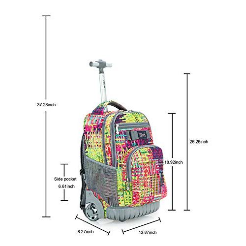  Tilami New Antifouling Design 18 Inch Wheeled Rolling Backpack Luggage and Lunch Bag