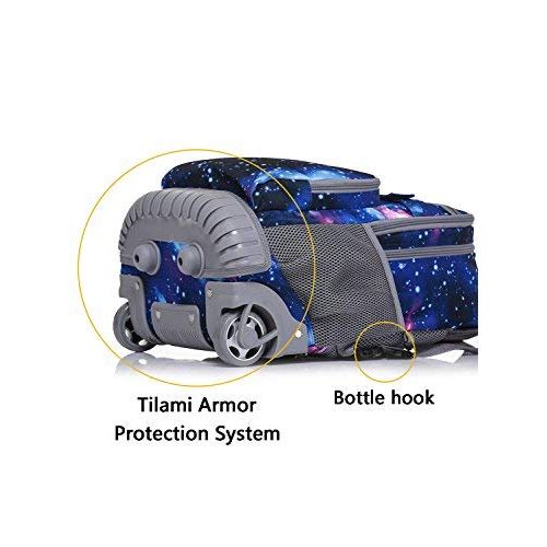  Tilami New Antifouling Design 18 Inch Wheeled Rolling Backpack Luggage and Lunch Bag