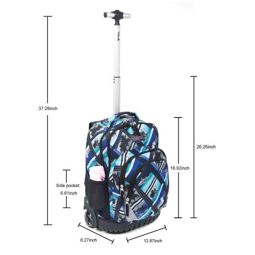  Tilami New Antifouling Design 18 Inch Wheeled Rolling Backpack Luggage and Lunch Bag