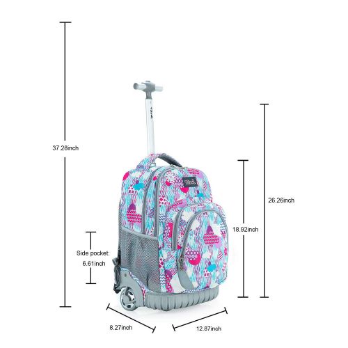  Tilami New Antifouling Design 18 Inch Wheeled Rolling Backpack Luggage and Lunch Bag