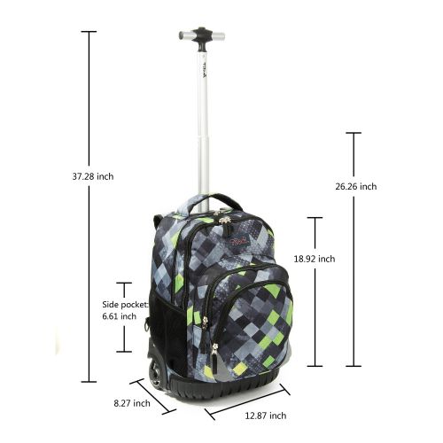  Tilami New Antifouling Design 18 Inch Wheeled Rolling Backpack Luggage and Lunch Bag