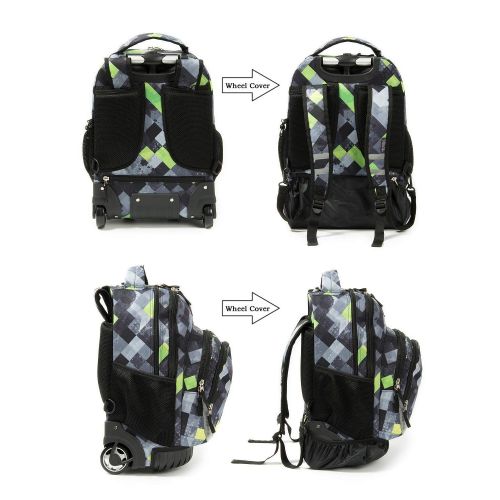  Tilami New Antifouling Design 18 Inch Wheeled Rolling Backpack Luggage and Lunch Bag