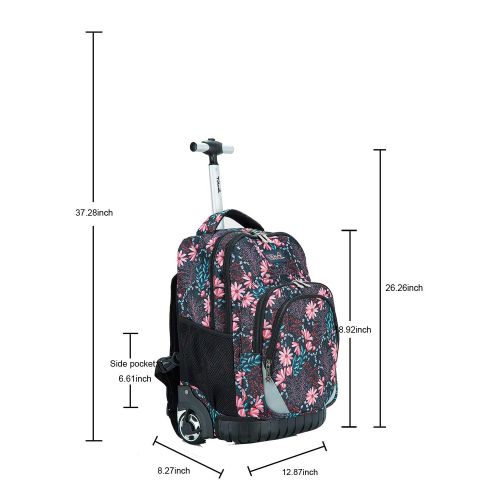  Tilami New Antifouling Design 18 Inch Wheeled Rolling Backpack Luggage and Lunch Bag