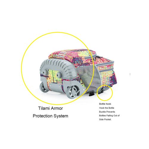  Tilami New Antifouling Design 18 Inch Wheeled Rolling Backpack Luggage and Lunch Bag
