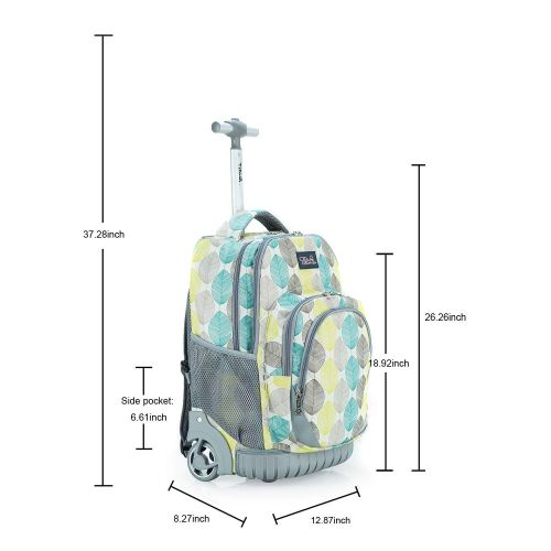  Tilami New Antifouling Design 18 Inch Wheeled Rolling Backpack Luggage and Lunch Bag