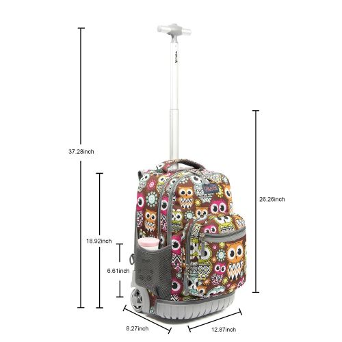  Tilami New Antifouling Design 18 Inch Oversized Load Multi-Compartment Wheeled Rolling Backpack Luggage for Kids …