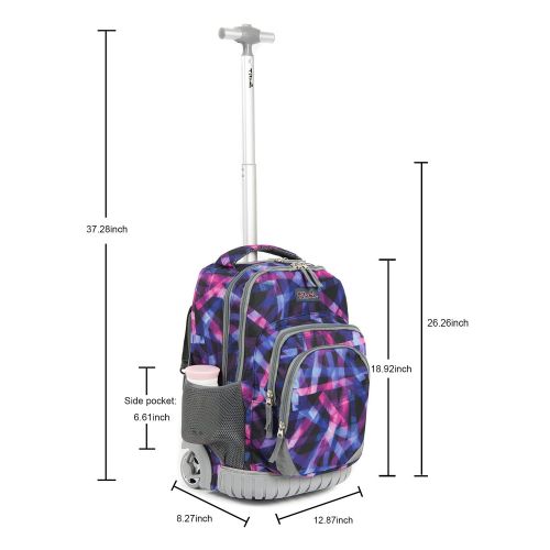  Tilami New Antifouling Design 18 Inch Oversized Load Multi-Compartment Wheeled Rolling Backpack Luggage for Kids …