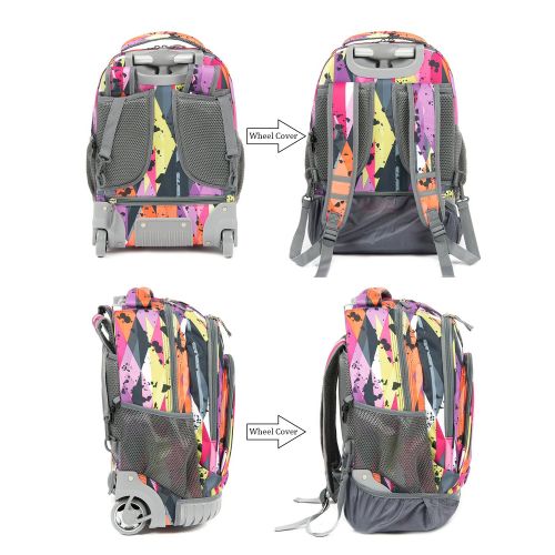  Tilami New Antifouling Design 18 Inch Oversized Load Multi-Compartment Wheeled Rolling Backpack Luggage for Kids …