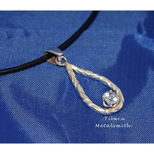  Tilaru Metalsmithing Anvils Kiss Sterling Silver Tear drop pendant  Jewelry gift ideas  cast silver stones  Handmade charm with leather necklace Tigers eye, Garnet, Lapis Lazuli, Malachite,Moonstone