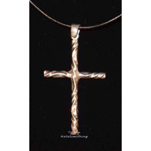  Tilaru Metalsmithing Anvils Kiss Sterling Silver Cross pendant  Jewelry gift ideas  cast silver stones  Handmade charm with leather necklace Tiger eye, Garnet, Lapis Lazuli, Malachite, or Moonstone.