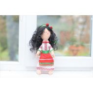 TildaDollWithLove Ukrainian Doll Traditional Ukrainian Doll Handmade Doll Textile Doll Textile Girl Doll in Red Handmade Gift