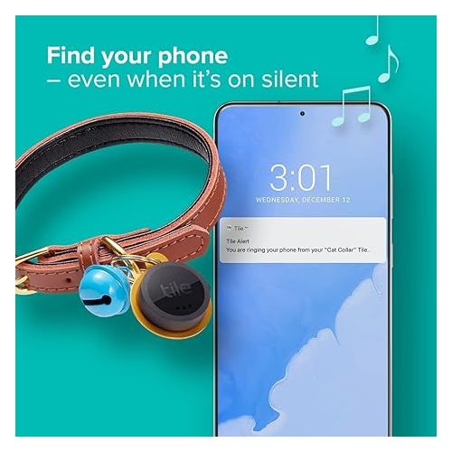  Tile Sticker 1-Pack. Small Bluetooth Tracker, Remote Finder and Item Locator, Pets and More; Up to 250 ft. Range. Water-Resistant. Phone Finder. iOS and Android Compatible, Black