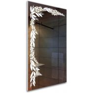 Tilebay LLC Silver Flower Led Lighted Mirror | Bathroom Mirror | Led Make-up Mirror | Glass Accents | 3 Switch Types Available 43x25