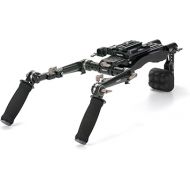 Tilta Lightweight Shoulder Rig | Foldable | Aviation Grade Aluminum Alloy | Dual Quick Release | 15mm Rod Mount/NATO Rail Adapter | Compatible with Manfrotto/Arca | TA-LSR-B