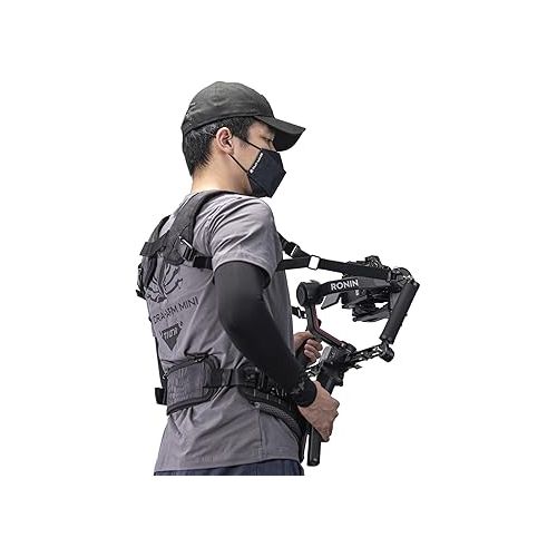  Tilta Lightweight Dual Handle Gimbal Support System | Compatible with DJI Ronin RS3 Pro/ RS4/ RS4 Pro | Ergonomic Support for Long Shoots | GSS-T04-DHB2 (Support Vest with Handles)