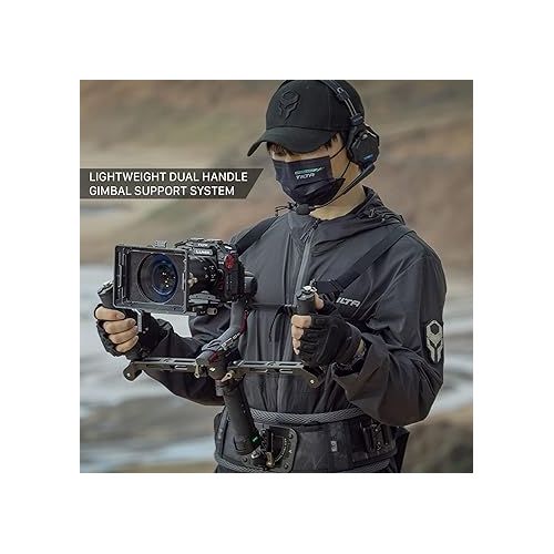  Tilta Lightweight Dual Handle Gimbal Support System | Compatible with DJI Ronin RS3 Pro/ RS4/ RS4 Pro | Ergonomic Support for Long Shoots | GSS-T04-DHB2 (Support Vest with Handles)