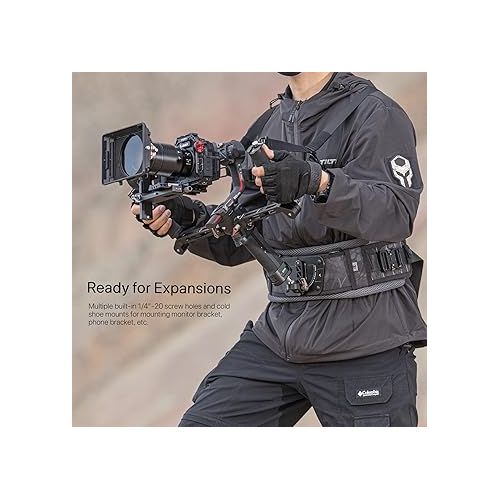  Tilta Lightweight Dual Handle Gimbal Support System | Compatible with DJI Ronin RS3 Pro/ RS4/ RS4 Pro | Ergonomic Support for Long Shoots | GSS-T04-DHB2 (Support Vest with Handles)