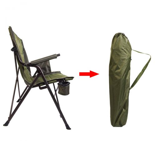  Timber Ridge Camping Folding Quad Chair Support 300lbs with Carry Bag Outdoor Lightweight, Padded Armrest, Cup Holder
