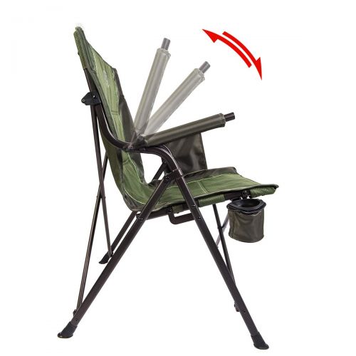  Timber Ridge Camping Folding Quad Chair Support 300lbs with Carry Bag Outdoor Lightweight, Padded Armrest, Cup Holder