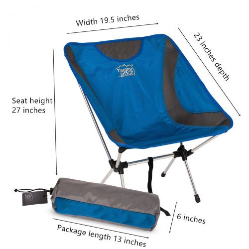  Timber Ridge Ultra Lightweight Portable Aluminum Folding Camping Chair with Carry Bag