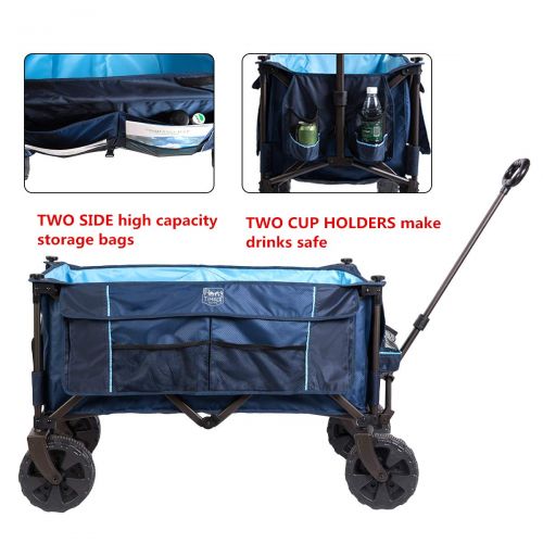  Timber Ridge Folding Camping Wagon/Cart - Collapsible Sturdy Steel Frame Garden/Beach Wagon/Cart Heavy Duty