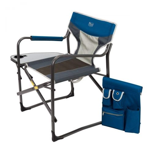  Timber Ridge Directors Chair Oversize Portable Folding Support 300lbs Utility Lightweight for Camping Breathable Mesh Back with Side Storage Bag, Side Table