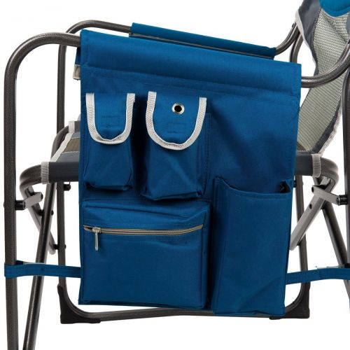  Timber Ridge Directors Chair Oversize Portable Folding Support 300lbs Utility Lightweight for Camping Breathable Mesh Back with Side Storage Bag, Side Table