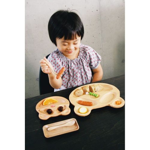  Time Concept Kids Petits Et Maman Wooden Flower Jr. Plate - Eco-Friendly, Handcrafted Dinnerware