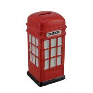 Time Concept Concepts in Time Red Ceramic Phone Booth Money Bank 6 Inches