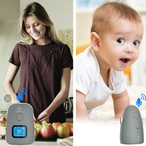  Audio Baby Monitor TimeFlys Digital Baby Monitor Crown Temperature Vibration Lullabies Rechargeable Battery Two Way Talk USB Connection Paging Zero Emission at Night Mode