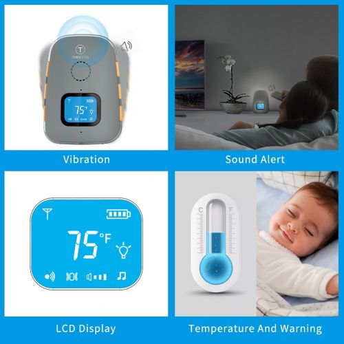  Time Flys Audio Baby Monitor TimeFlys Digital Baby Monitor Crown Temperature Vibration Lullabies Rechargeable Battery Two Way Talk USB Connection Paging Zero Emission at Night Mode