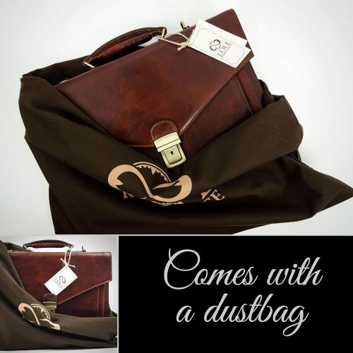  Leather Briefcase, Leather Laptop Bag Medium, Leather Attache - Time Resistance