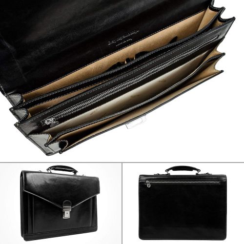  Leather Briefcase, Leather Laptop Bag Medium, Leather Attache - Time Resistance