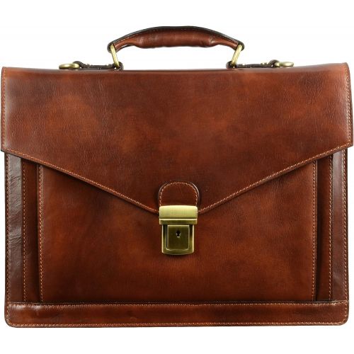  Leather Briefcase, Leather Laptop Bag Medium, Leather Attache - Time Resistance