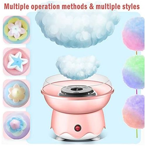  [아마존베스트]Time wave Cotton Candy Machine for Kids, Electric Cotton Candy Maker with Large Food Grade Splash-Proof Plate, for Home Birthday Family Party Christmas Gift, Includes 10 Bamboo Sticks & Suga