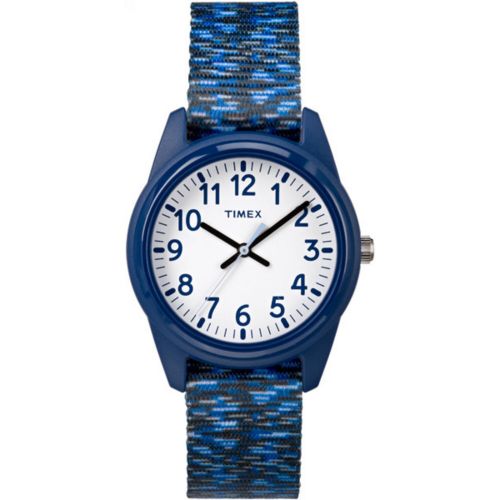  Timex Boys ft TW7C12000 Time Machines Resin Dark BlueWhite Sport Elastic Fabric Strap Analog Watchby Timex