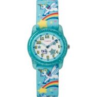 Timex Girls TW7C25600 Time Machines TealRainbows & Unicorns Elastic Fabric Strap Watch - Blue by Timex