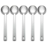 Timoo Coffee Measuring Scoop 1 Tablespoon long handle Stainless Steel spoon for Coffee, Milk Powder, Fruit Powder, Set of 5