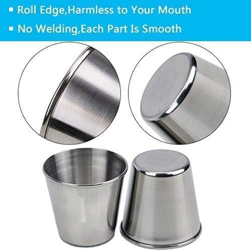  [아마존베스트]Timoo 6 PCS 1.5 Ounce Stainless Steel Shot Cups Shot Glass Drinking Vessel