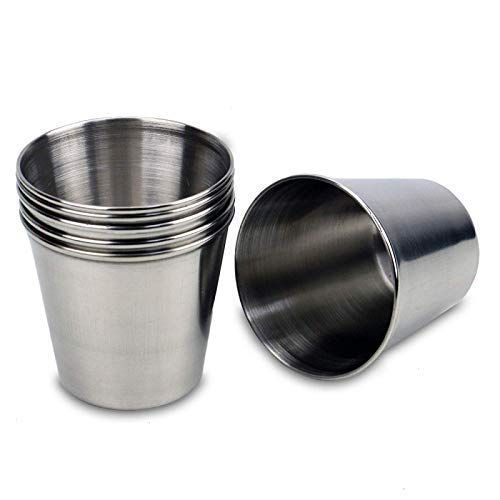  [아마존베스트]Timoo 6 PCS 1.5 Ounce Stainless Steel Shot Cups Shot Glass Drinking Vessel