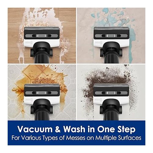  Tineco Floor ONE S6 Cordless Wet Dry Vacuum Floor Cleaner Washer Mop All-in-One for Hard Floors, LED Display, Long Runtime, Dual-Sided Edge Cleaning, Self-Cleaning