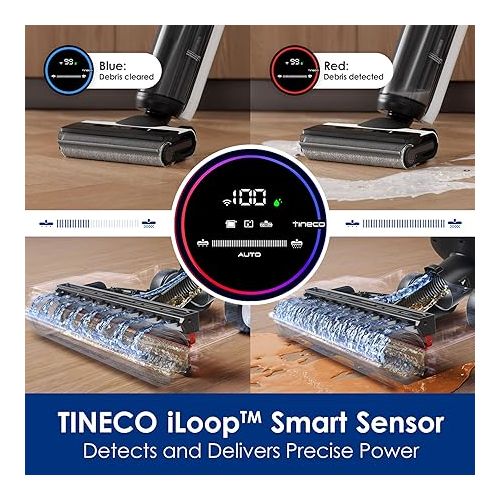  Tineco Floor ONE S6 Cordless Wet Dry Vacuum Floor Cleaner Washer Mop All-in-One for Hard Floors, LED Display, Long Runtime, Dual-Sided Edge Cleaning, Self-Cleaning