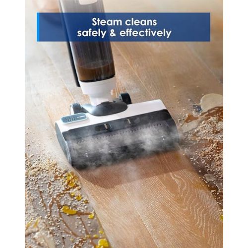  Tineco FLOOR ONE S5 Steam Cleaner Wet Dry Vacuum All-in-one, Hardwood Floor Cleaner Great for Sticky Messes, Smart Steam Mop for Hard Floors with Digital Display and Long Run Time