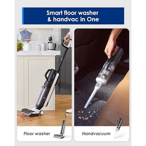  Tineco Smart Wet Dry Vacuum Cleaners, Floor Cleaner Mop 2-in-1 Cordless Vacuum for Multi-Surface, Lightweight and Handheld, Floor ONE S5 Combo