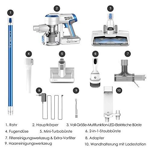  Tineco Akku Staubsauger kabellos Akkustaubsauger A10 leichter 2 in 1 Handstaubsauger 17KPa Saugleistung beutellos, mit Wandhalterung, 24 Monate Garantie (A10 Hero)