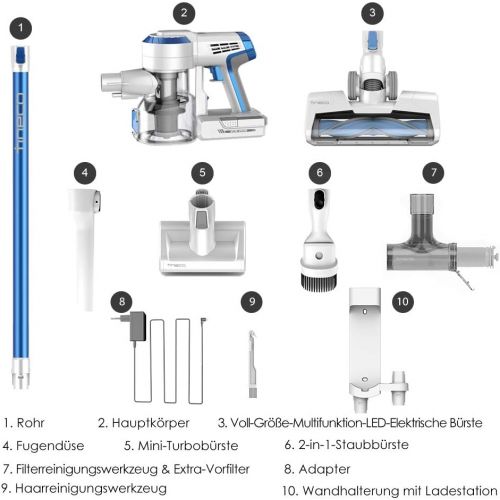  Tineco Akku Staubsauger kabellos Akkustaubsauger A10 leichter 2 in 1 Handstaubsauger 17KPa Saugleistung beutellos, mit Wandhalterung, 24 Monate Garantie (A10 Hero)