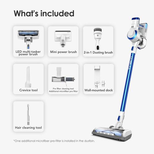  Tineco A10 Hero Cordless Stick/Handheld Vacuum Cleaner with Wall Mount, Super Lightweight with Powerful Suction for Carpet, Hard Floor & Pet - Space Blue